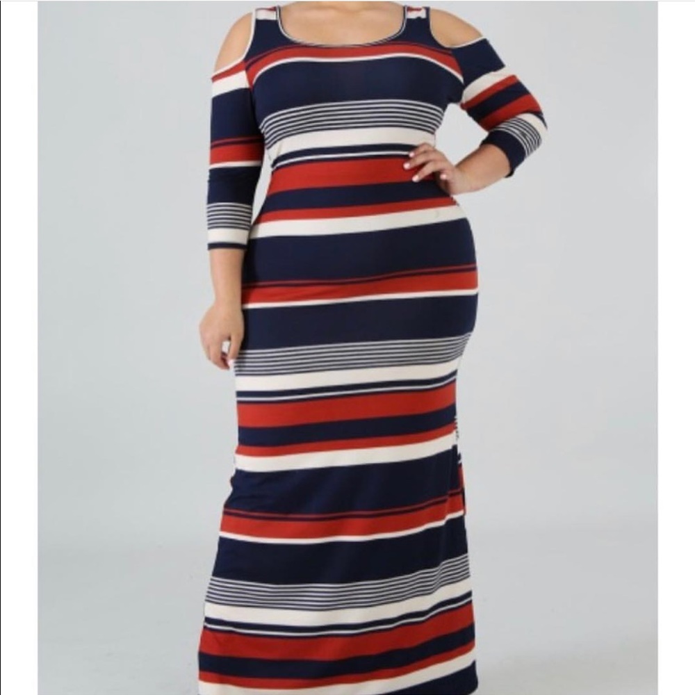 Long sleeve plus maxi dress